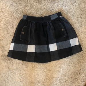 Wool plaid mini skirt